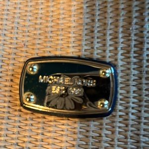 Micheal Kors. Black leather & straw. Gently used. Great Condition. Hardware-Gold